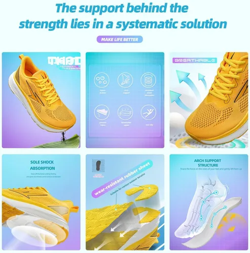 Vista 6 de Zapatos anchos para caminar para hombre, suela suave, antideslizante, cómodos, transpirables, atléticos, gimnasio, entrenamiento, deportes