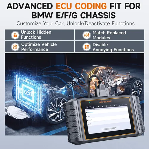 Vista 6 de FOXWELL NT710 Herramienta de escaneo apta para BMW, herramienta de diagnóstico de sistema completo con control bidireccional, todos los servicios