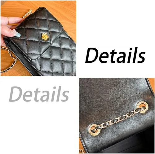 Vista 3 de Bolso de hombro con solapa cuadrada para mujer, correa de cadena elegante, bolso de mano cruzado