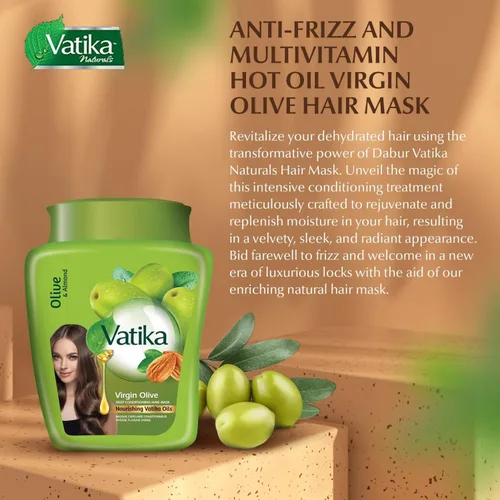 Vista 3 de Vatika Naturals - Mascarilla para el cabello acondicionador profundo, color oliva virgen, 17.64 oz Productos para el cabello anti encrespamiento