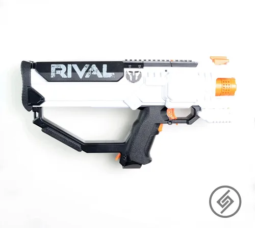 Vista 3 de Spartan Mounts para Nerf Rival Blaster (derecha) Sistema de organización de almacenamiento de pantalla de pared de dardos de espuma Solución