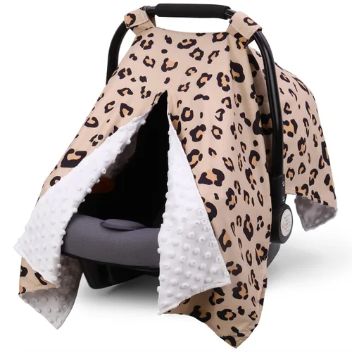 Vista 15 de Funda para Asiento de Coche Rquite para Bebé, Fundas para Asiento de Coche para Niño, Funda para Asiento de Coche de Invierno de Minky, Dosel