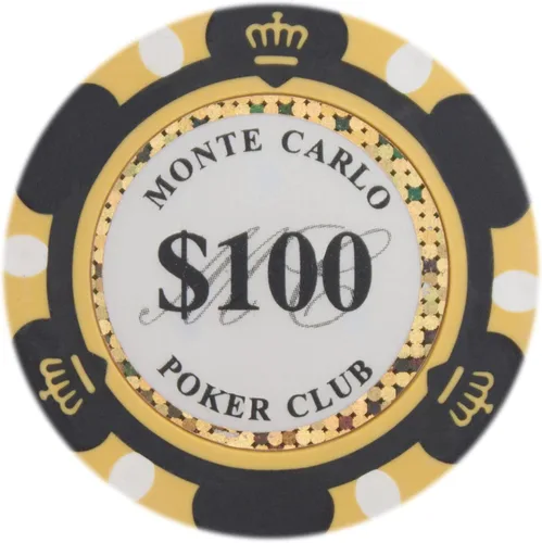 Vista 15 de Brybelly Monte Carlo Premium Poker Chips (50-Pack) Heavyweight 14-Gram Clay Composite