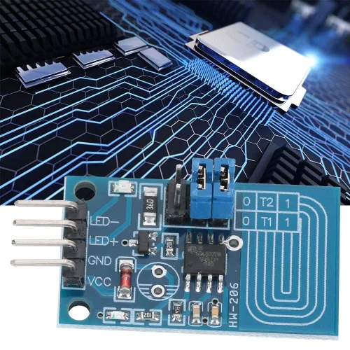 Vista 4 de Atenuador LED táctil capacitivo, módulo de control de brillo compacto PWM para lámparas de mesa, tiras de luz de 2.4 V a 5 V, sensor táctil, tablero