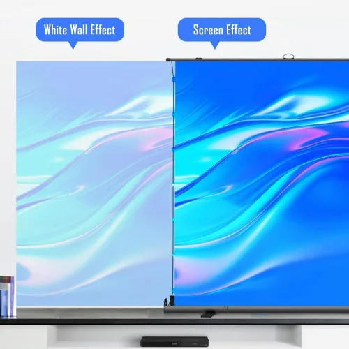 Vista 4 de Pantalla de proyección móvil 4K 3D, 60 pulgadas, 72 pulgadas, 80 pulgadas, 92 pulgadas, ultra HD, pantalla de cine manual para cine en casa, cine