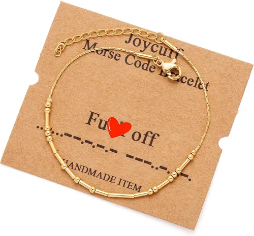 Vista 117 de JoycuFF Pulseras inspiradoras de código morse para mujeres, cuentas de plata, joyería con mantra de motivación, regalos para ella