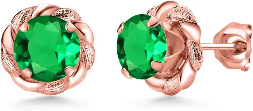 Vista 278 de Gem Stone King Aretes de plata de ley 925 de 0.236 in con piedra natal redonda para mujer