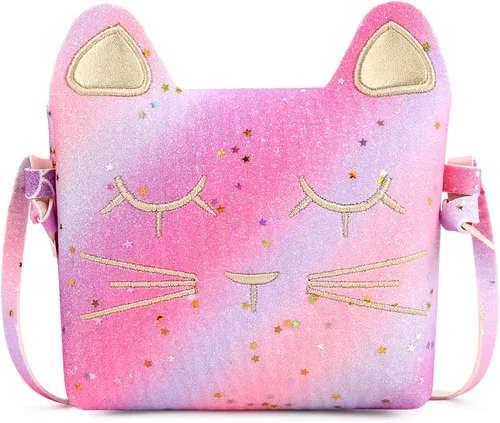 Vista 6 de Bolso de gato para niñas pequeñas, cartera tipo bandolera para niñas pequeñas, Negro