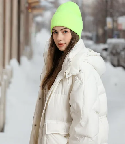 Vista 7 de ecodudo Gorros de acrílico para mujeres y hombres, gorro de punto suave y cálido con puños