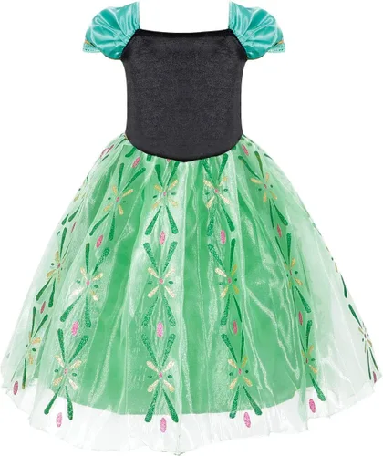 Vista 3 de LOEL Disfraces de princesa, disfraz de fiesta de cumpleaños, disfraz de cosplay para niñas pequeñas, 3-4T