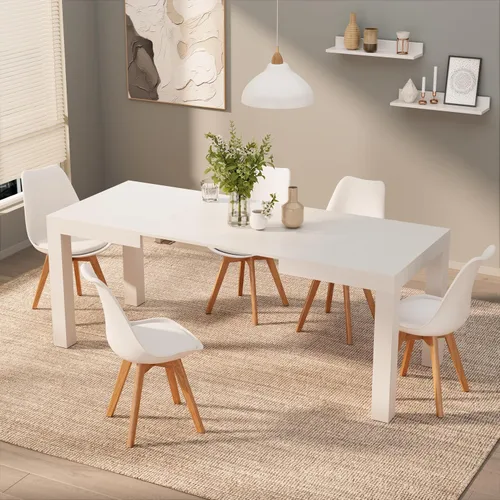Vista 13 de Mobili Fiver, mesa extensible First, fresno negro, fabricada en Italia