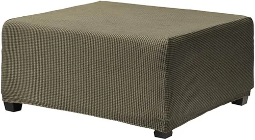 Vista 14 de Fundas otomanas elásticas de jacquard suave, fundas otomanas rectangulares de almacenamiento para reposapiés, protector de muebles de sala de estar