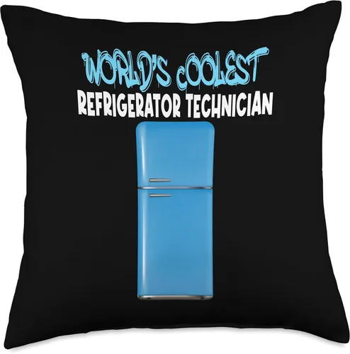 Vista 4 de CharlIan Minds - Cool Fridge Solutions World Coolest Tech Clean Your Refrigerator Day Throw Pillow, 16x16, Multicolor