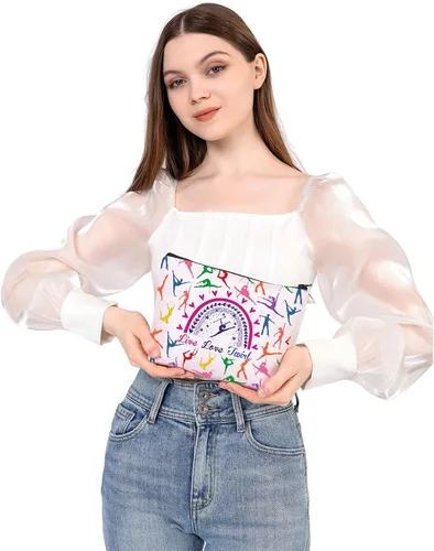 Vista 6 de WSNANG Baton Twirler Bolsa de cosméticos Live Love Twirler Bolsa de maquillaje Twirler Regalo para mamá Regalo de Baton Girando Regalo Gimnasta