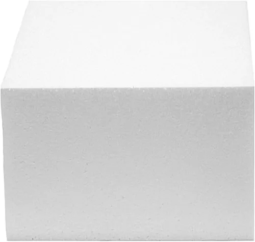 Vista 8 de Global Sugar Art Maniquí cuadrado corto de 6 pulgadas, espuma de poliestireno, 6x6x4 6 Inch square cake dummy, styrofoam cake dummies, polystyrene