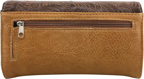 Vista 4 de Zelris turquesa Rhinestone Cruz Occidental mujeres Crossbody muñeca Trifold cartera