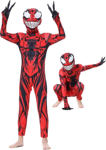 Vista 5 de YuDanae - Disfraz de superhéroe para niños disfraz de fantasma mameluco unisex de elastano enterizo 3D para niños