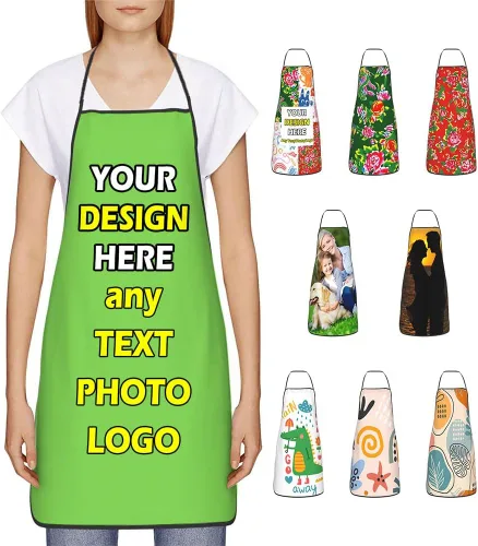 Vista 26 de Delantales impermeables personalizados para diseñar tu propia foto logotipo texto para cocinar hornear 28.3 x 20.4 pulgadas