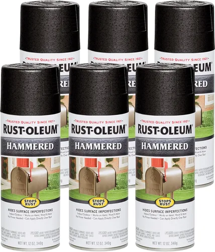 Vista 20 de Rust-Oleum 7215830 – Pintura en aerosol con efecto martillado para prevención del óxido, 12 oz (340 g), color negro