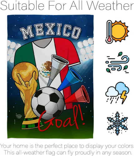 Vista 6 de HS192101-BO-02 - Bandera de la Copa del Mundo de México (28" x 40" con mástil de bandera), multicolor
