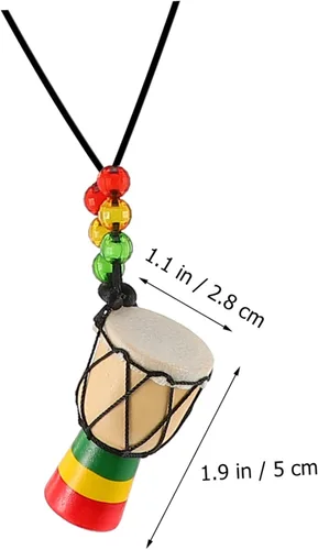 Vista 9 de SUPVOX Elegante collar africano con cuentas africanas de cadena de tambor para mujer, arte hecho a mano