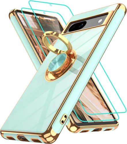 Vista 41 de Funda para Motorola Moto G 5G 2024: Funda Moto G Play 5G 2024 con 2 piezas de protectores de pantalla, soporte de anillo de rotación de 360°