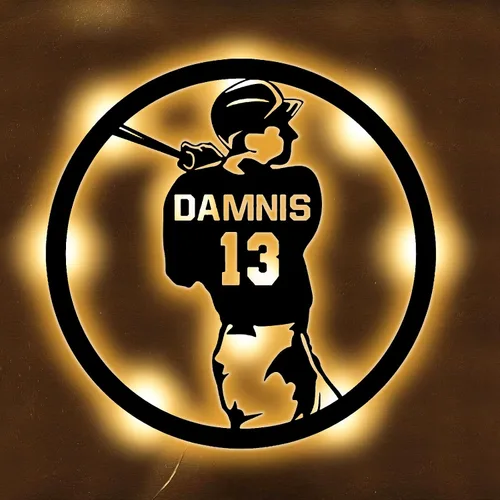 Vista 8 de Regalos de béisbol personalizados para niños y niños, letreros de neón personalizados para decoración de pared, luces de neón deportivas, barra LED