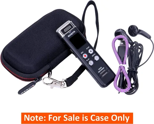 Vista 2 de LTGEM - Funda compatible con grabadora de voz digital activada por voz (interior: 4.1"x2.1"x0.7"), negro+gris