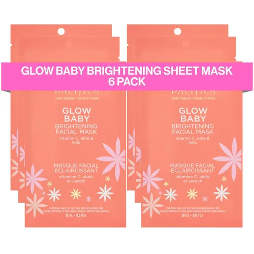 Vista 26 de Pacifica Máscara Facial en Hoja - Máscara Facial Iluminadora Glow Baby con Vitamina C, Aloe y Kelp – Máscara Refrescante para Manchas Oscuras