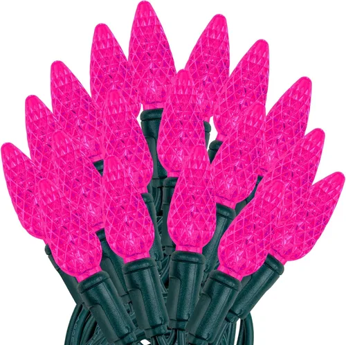 Vista 14 de Novelty Lights - Mini juego de 70 luces C6 LED de Navidad, serie de luces de grado comercial para exteriores, cable verde, 24 pies