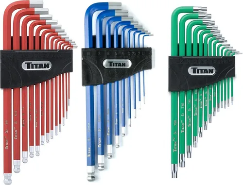 Vista 5 de Titan 12714, juego de llaves con punta hexagonal y redonda, con brazo extralargo, métrica, 9