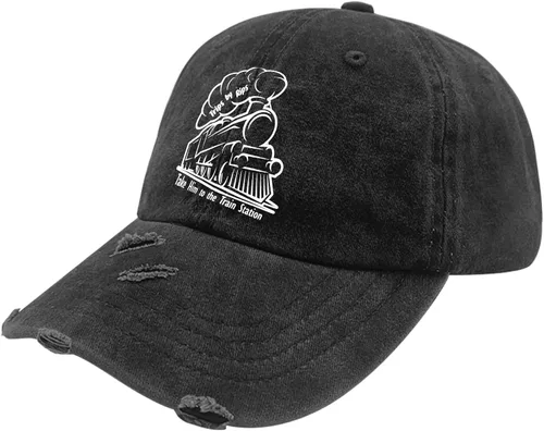 Vista 2 de devor Dad Hat Take Him to The Train Station Dad Hats for Men Funny Denim Baseball Cap Adjustable