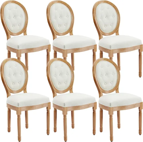 Vista 30 de Juego de 2 sillas de comedor de ratán, sillas de comedor de estilo francés rústico de mediados de siglo, sillas de comedor de acento estilo granja