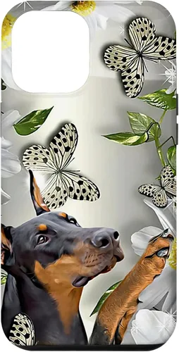 Vista 26 de Doberman Pinscher Daisy and Butterfly Case for iPhone 17