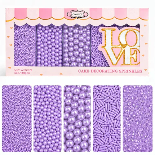 Vista 14 de Confect Chispas para pasteles y magdalenas – Paquete surtido de 5 Chispas de perlas de ensueño para baby shower – Cubierturas comestibles para Rosa