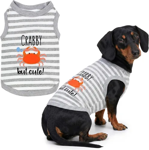 Vista 27 de Parisian Pet Camisa para perro – Camisas 100% algodón para perros pequeños – Chaleco negro sin mangas para cachorros – Ligero y transpirable Mejor
