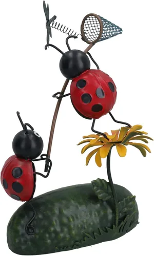 Vista 4 de AB Tools Miniature Life Metal Ladybird Catching Dragonfly Garden Gift Ornament 2.4x4.7x7.9 in