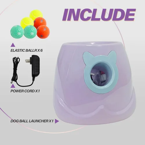 Vista 2 de ptlsy Lanzador automático de bolas para perros, lanzador interactivo para cachorros de interior para perros pequeños y medianos, 3 bolas incluidas