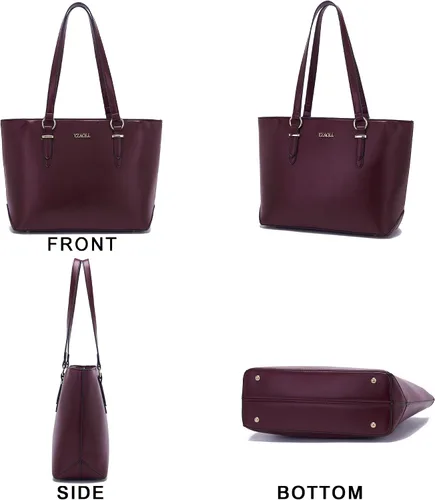 Vista 5 de YZAOLL Purses for Women PU Leather Medium Tote Satchel Handbags with Matching Wrist Bag set