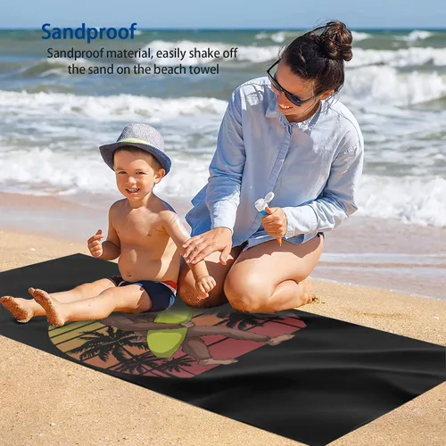 Vista 7 de Bigfoot Holding a Surf Board - Toalla de playa de microfibra de 32 x 52 pulgadas, toallas de baño grandes para niños y adultos, toalla absorbente
