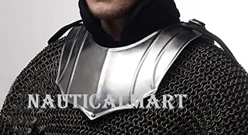 Vista 3 de NauticalMart Knight Gorget - Armadura de cuello medieval, talla única, color plateado