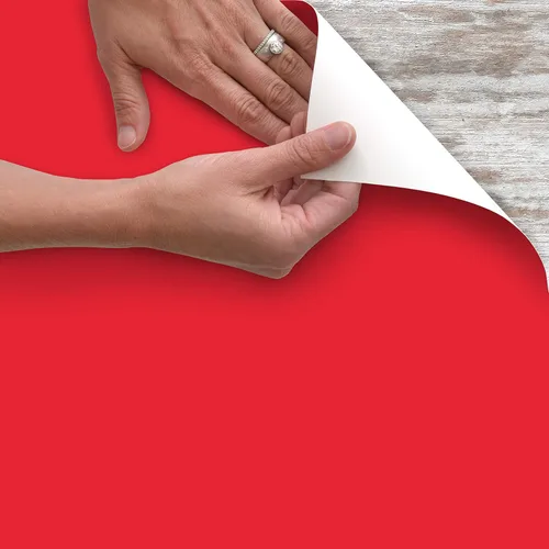 Vista 3 de Con-Tact Brand Creative Covering, forro autoadhesivo para estantes, rollo de vinilo multiusos, fácil de usar y aplicar, 18'' x 9', rojo bombero Rojo