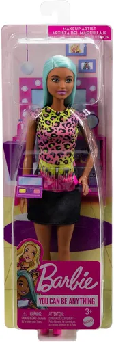 Vista 6 de Muñeca Barbie y accesorios, muñeca de maquilladora profesional con paleta y pincel