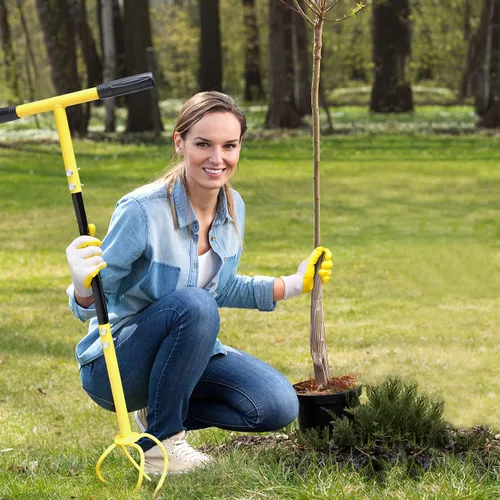Vista 5 de Altdorff Taladro manual para jardinería, cultivador manual de garra de jardín con mango ergomómico, cultivador de acero, aireador de césped