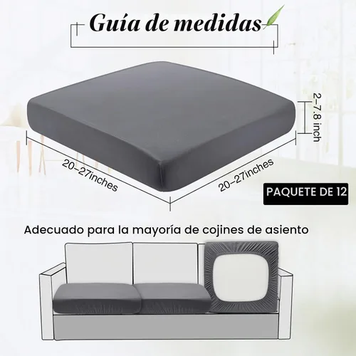 Vista 2 de Newwiee Juego de 12 fundas de cojín de repuesto para patio, exteriores, impermeables, elásticas, lavables, individuales, protectores de muebles