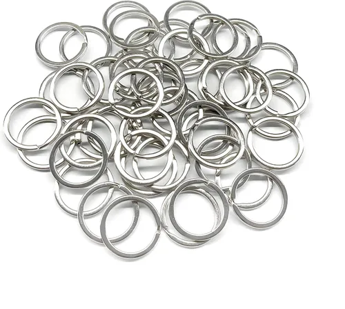 Vista 3 de Llaveros planos 50 piezas 1 pulgada llaveros planos anillos de metal anillos divididos anillo O plano para el hogar coche oficina llaves accesorio