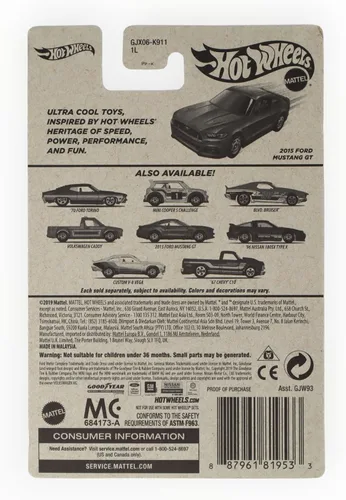 Vista 2 de Hot Wheels 2015 Ford Mustang GT, [Plata] Aduanas Voladoras