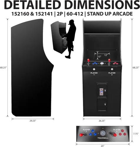 Vista 2 de Creative Arcades - Máquina arcade de grado comercial de tamaño completo 2 jugadores 412 juegos Pantalla LCD de 22 pulgadas 2 joysticks Sanwa