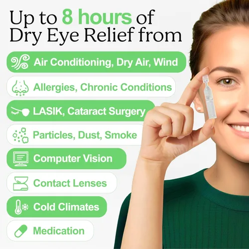 Vista 4 de Archie's Remedies, Alivio para ojos secos, gotas para los ojos ultra lubricantes, fórmula limpia y frascos sin conservantes, un solo uso