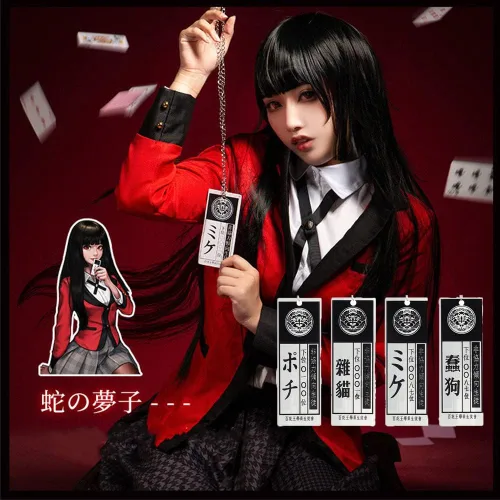 Vista 4 de KANGSHUN Collar de cosplay de personaje de anime con identificación de esclavo para Yumeko Jabami Kakegurui
